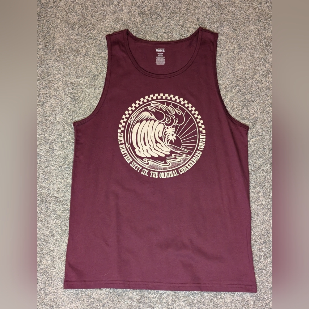 Vans Brown Tank Top with Wave Graphic